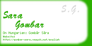 sara gombar business card