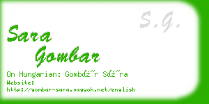 sara gombar business card